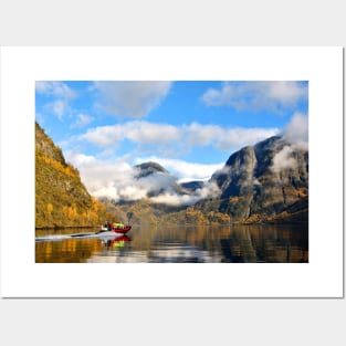 Aurlandsfjord Flam Norwegian Fjord Norway Scandinavia Posters and Art